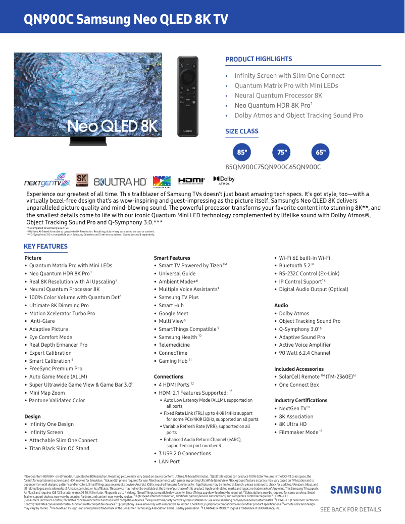 Image de la première page du manuel de l'appareil QN65QN900CF