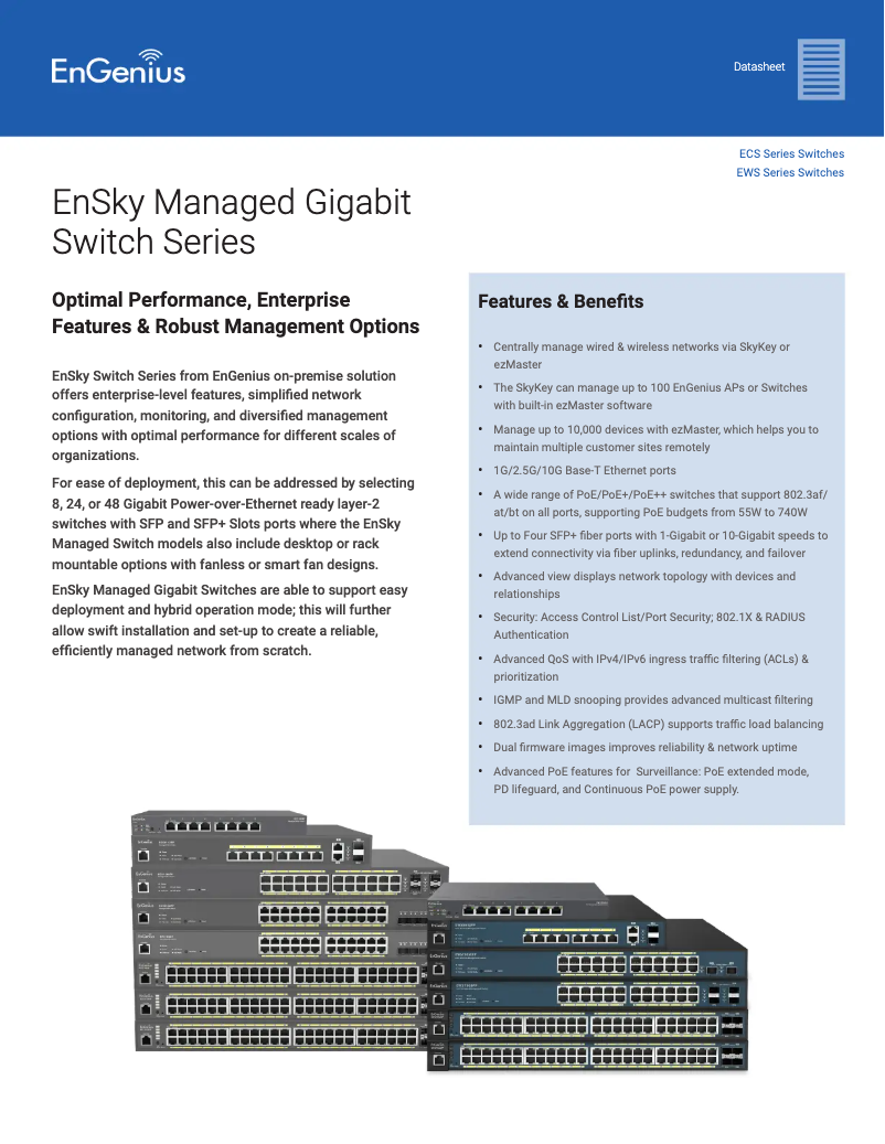 Page 1 de la notice Fiche technique EnGenius EWS7928FP
