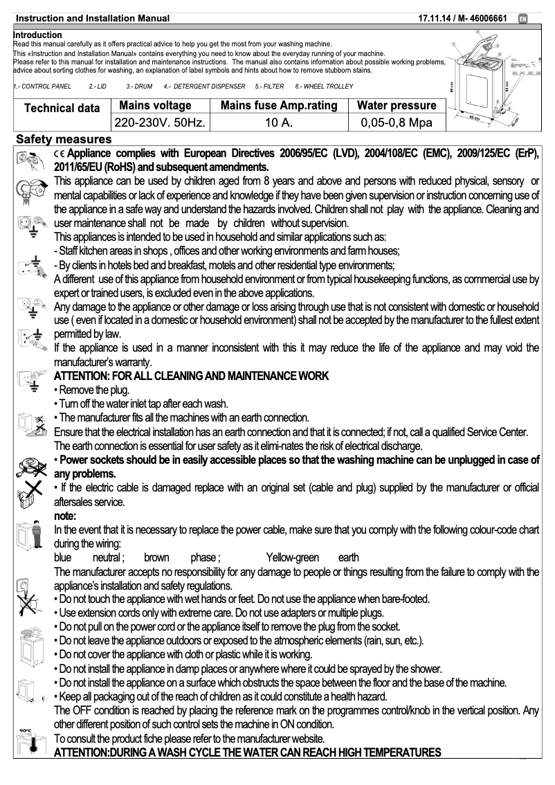 Page 1 de la notice Manuel utilisateur Candy EVOGT 10072D3-UK