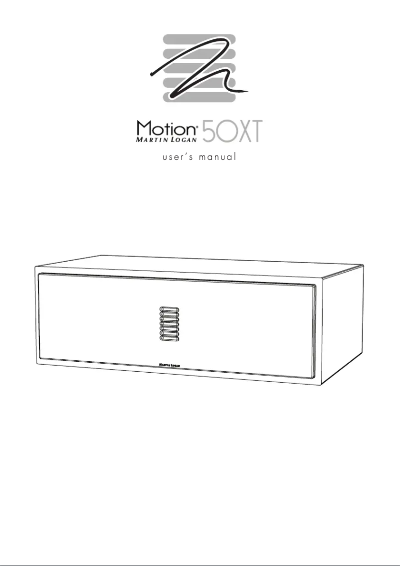 Page 1 de la notice Manuel utilisateur Martin Logan Motion 50XT