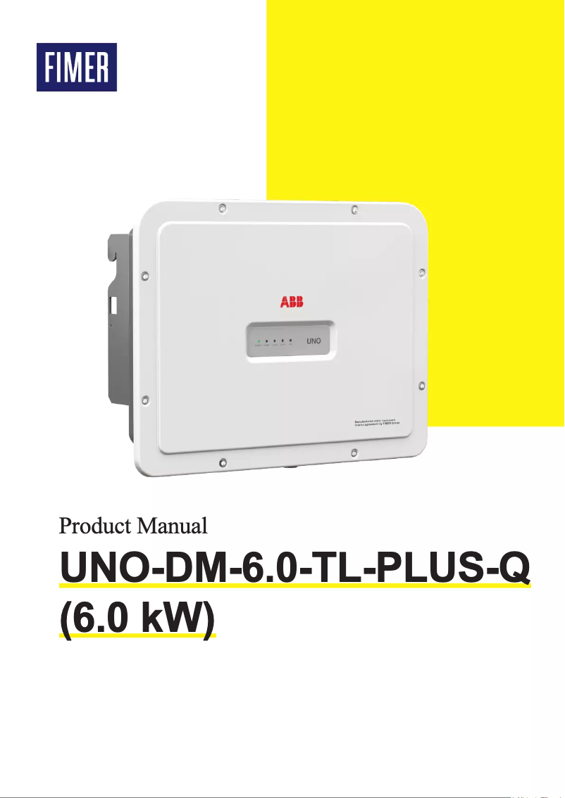 Page n°1 - Manuel utilisateur FIMER UNO-DM-6.0-TL-PLUS-Q
