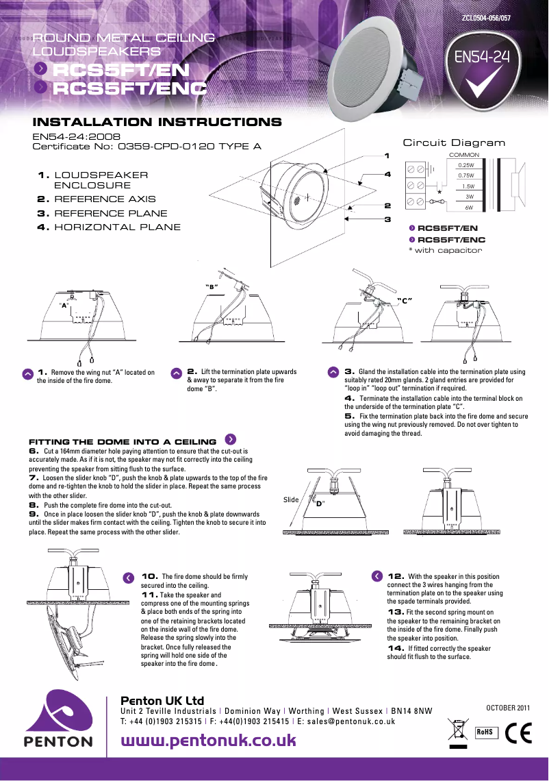 Image de la première page du manuel de l'appareil RCS5FT/ENC