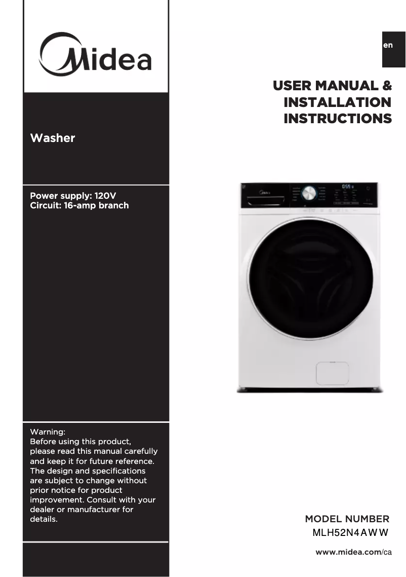 Página 1 del manual Manual de usuario Midea MLH52N4AWW