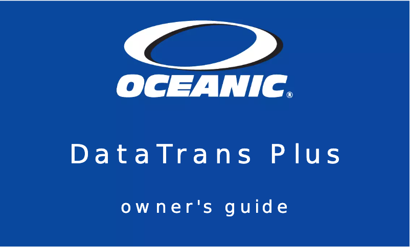 Page 1 de la notice Manuel utilisateur Oceanic Data Trans Plus