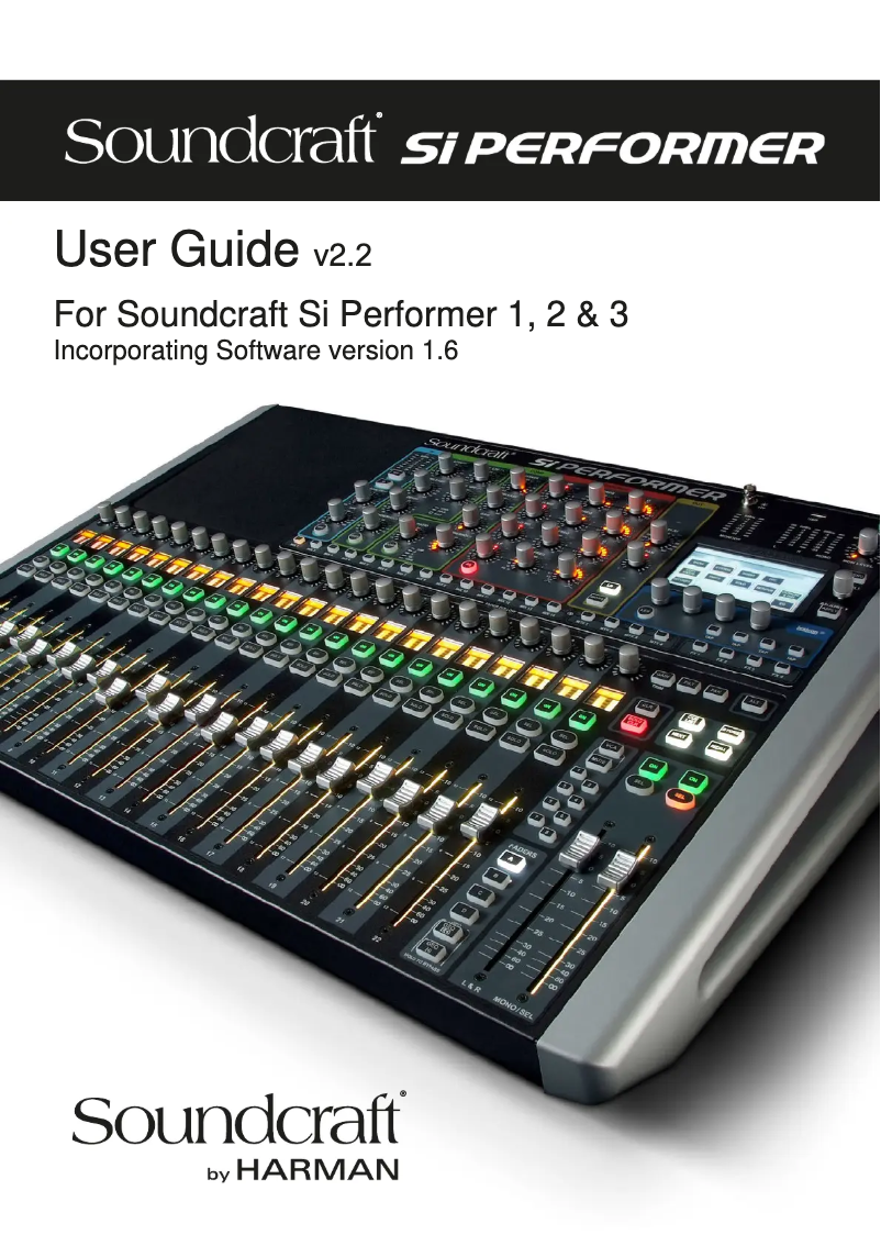 Page n°1 - Manuel utilisateur Soundcraft Si Performer 3