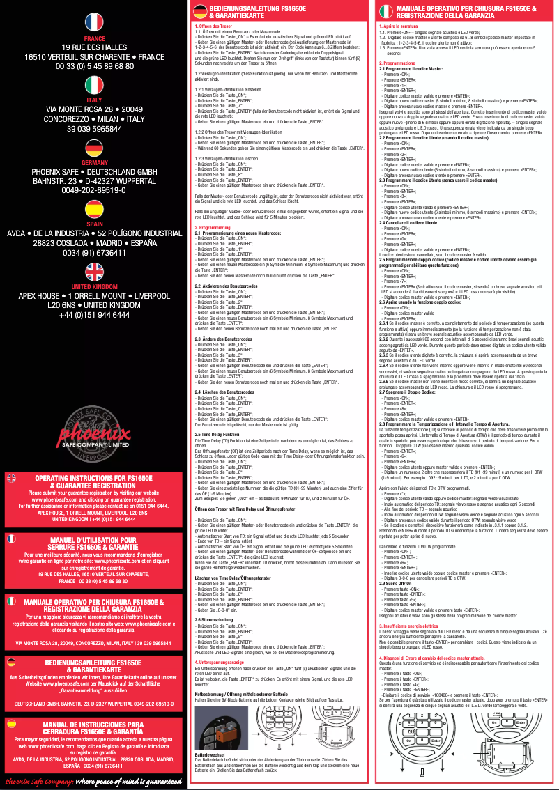 Page n°1 - Manuel utilisateur Phoenix Fire Chief FS1652E