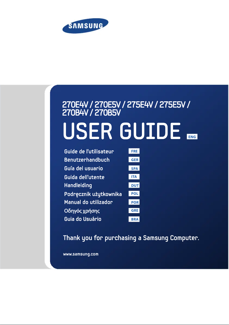 Page 1 de la notice Manuel utilisateur Samsung 2 Series NP270E4V