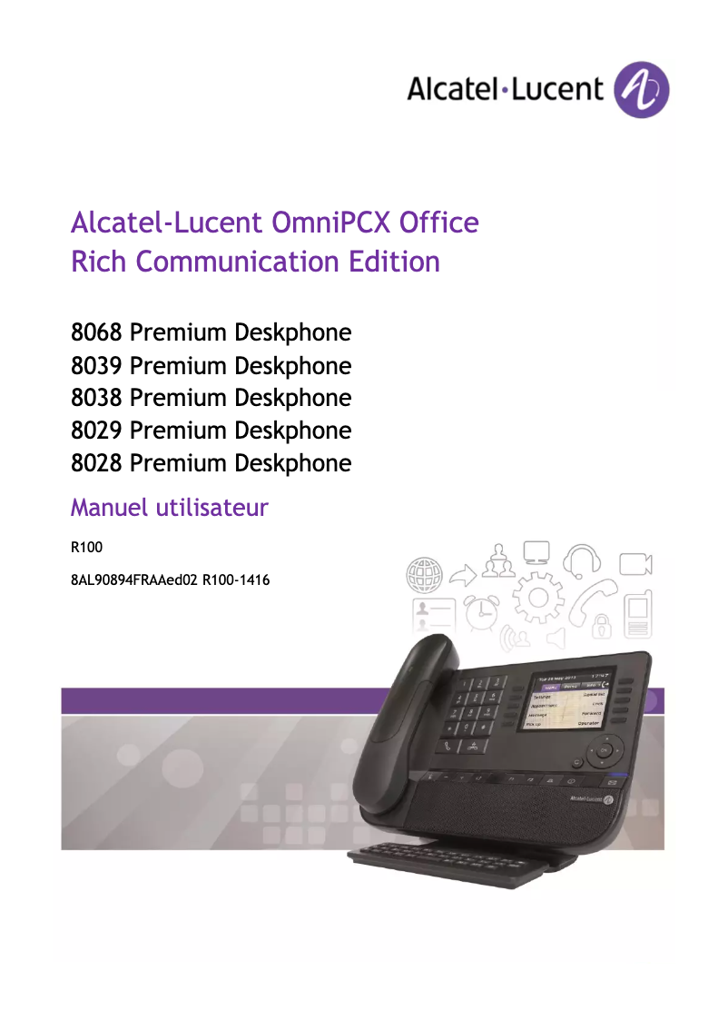 Page 1 de la notice Manuel utilisateur Alcatel-Lucent Premium Deskphone 8028