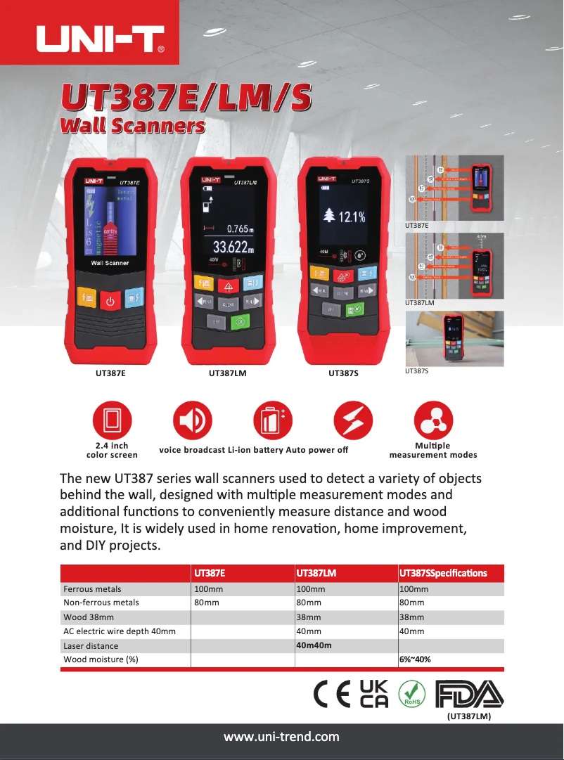 Page n°1 - Fiche technique Uni-T UT387S