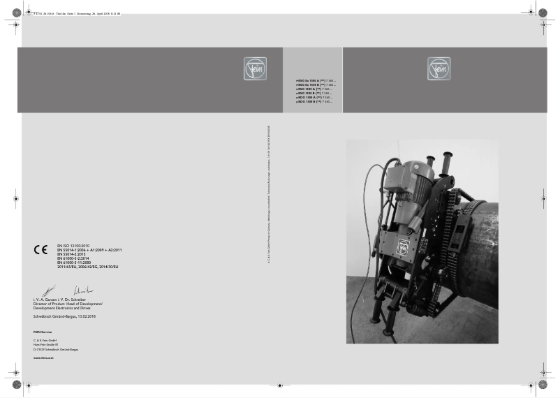 Page n°1 - Manuel utilisateur Fein RDG 1500 A