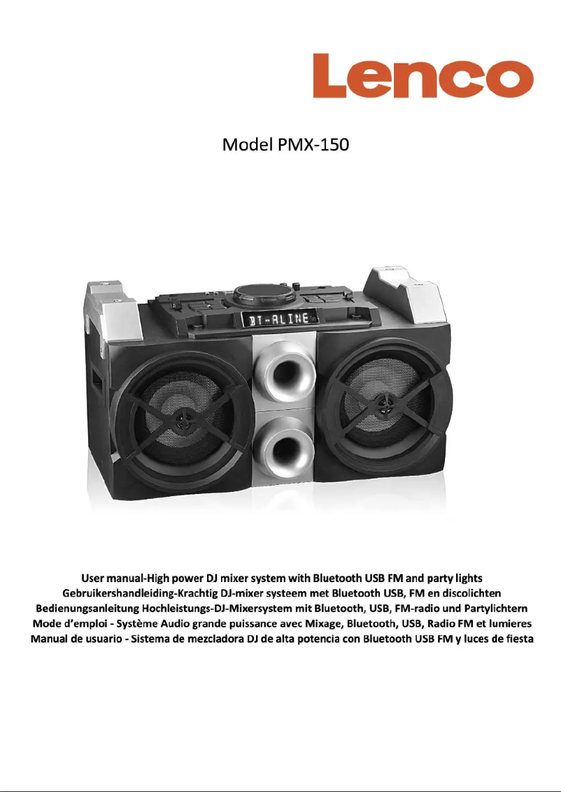 Page n°1 - Manuel utilisateur Lenco PMX-150