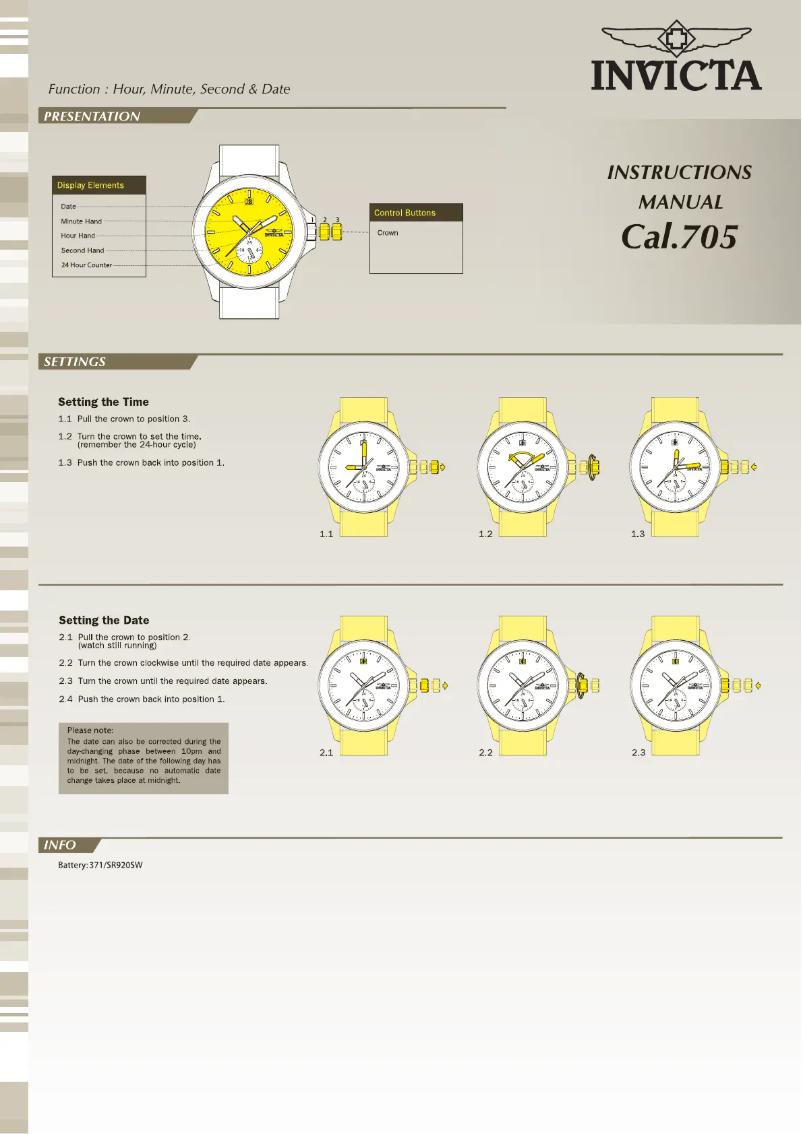 Page 1 de la notice Manuel utilisateur Invicta Angel 15869