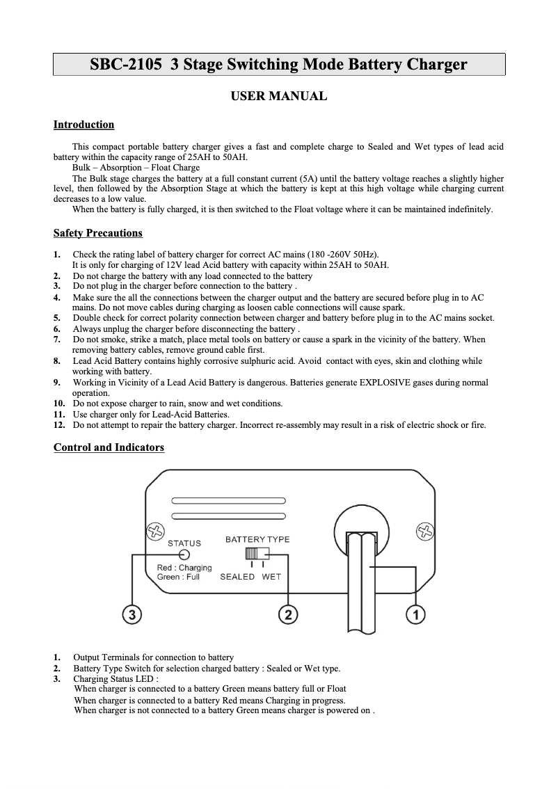 Image de la première page du manuel de l'appareil SBC-2105