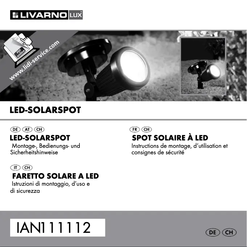 Page 1 de la notice Manuel utilisateur Livarno Lux IAN 111112