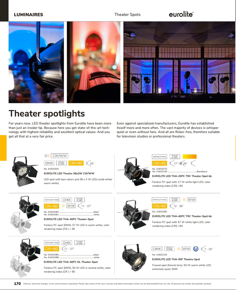 Image de la première page du manuel de l'appareil LED THA-40 PC TRC