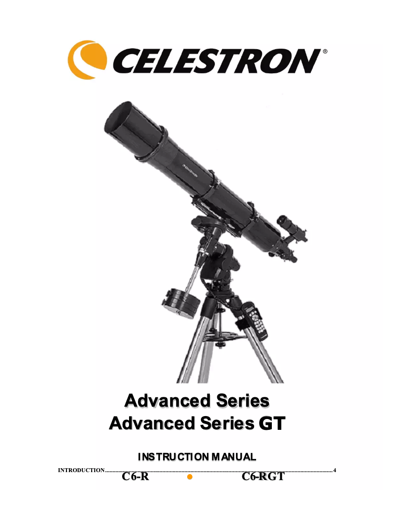 Página 1 del manual Manual de usuario Celestron C6-RGT Computerized