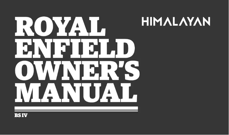 Page n°1 - Manuel utilisateur Royal Enfield Himalayan (2017)
