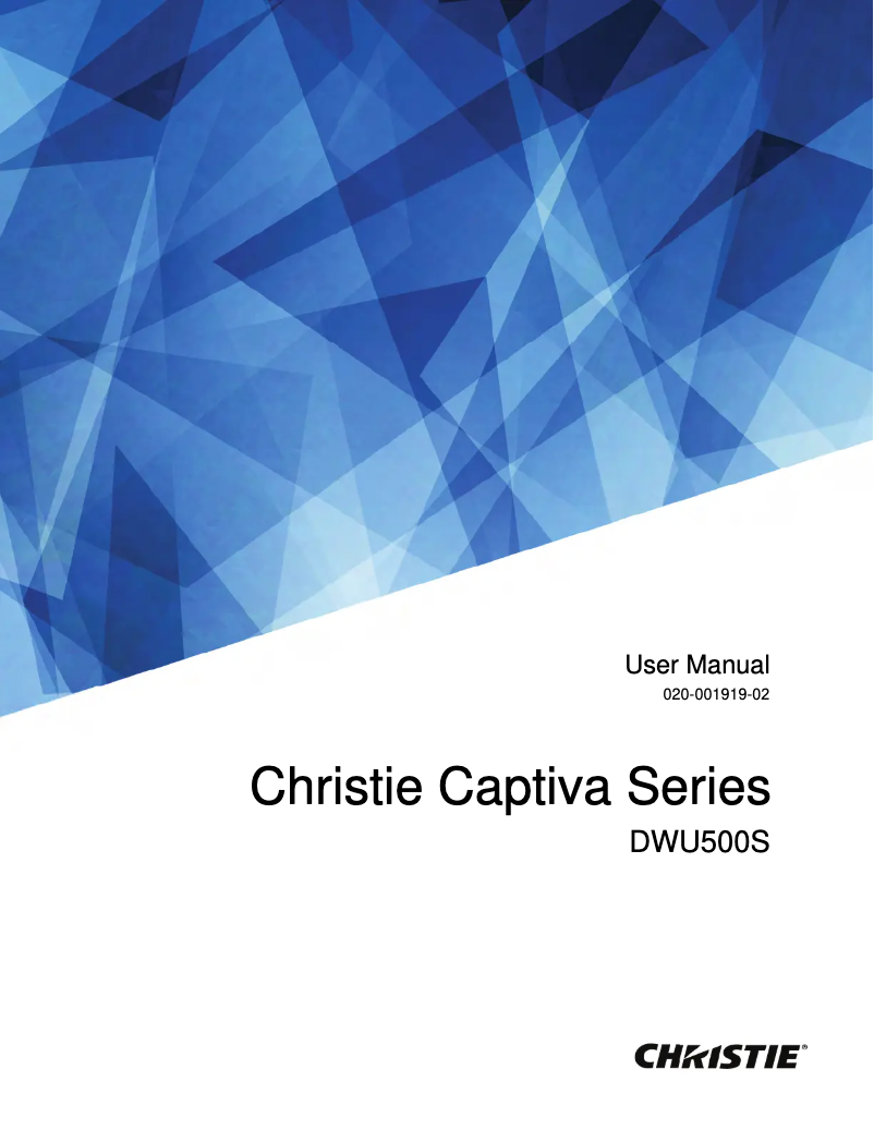 Page n°1 - Manuel utilisateur Christie Captiva DWU500S