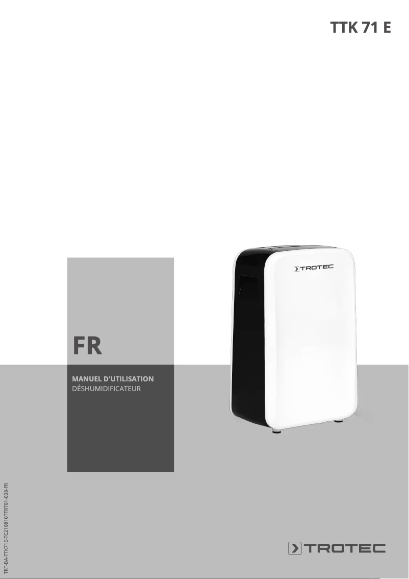 Page 1 de la notice Manuel utilisateur Trotec TTK 71 E