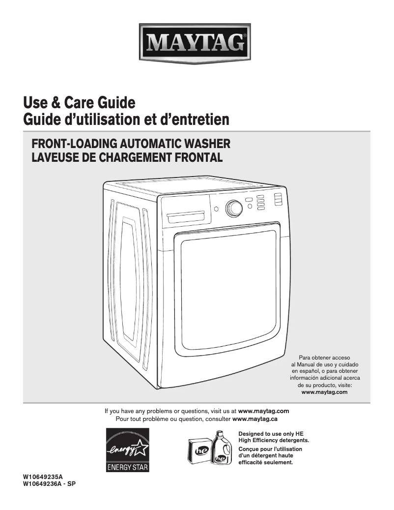 Page n°1 - Manuel utilisateur Maytag MHW5100DC Maxima