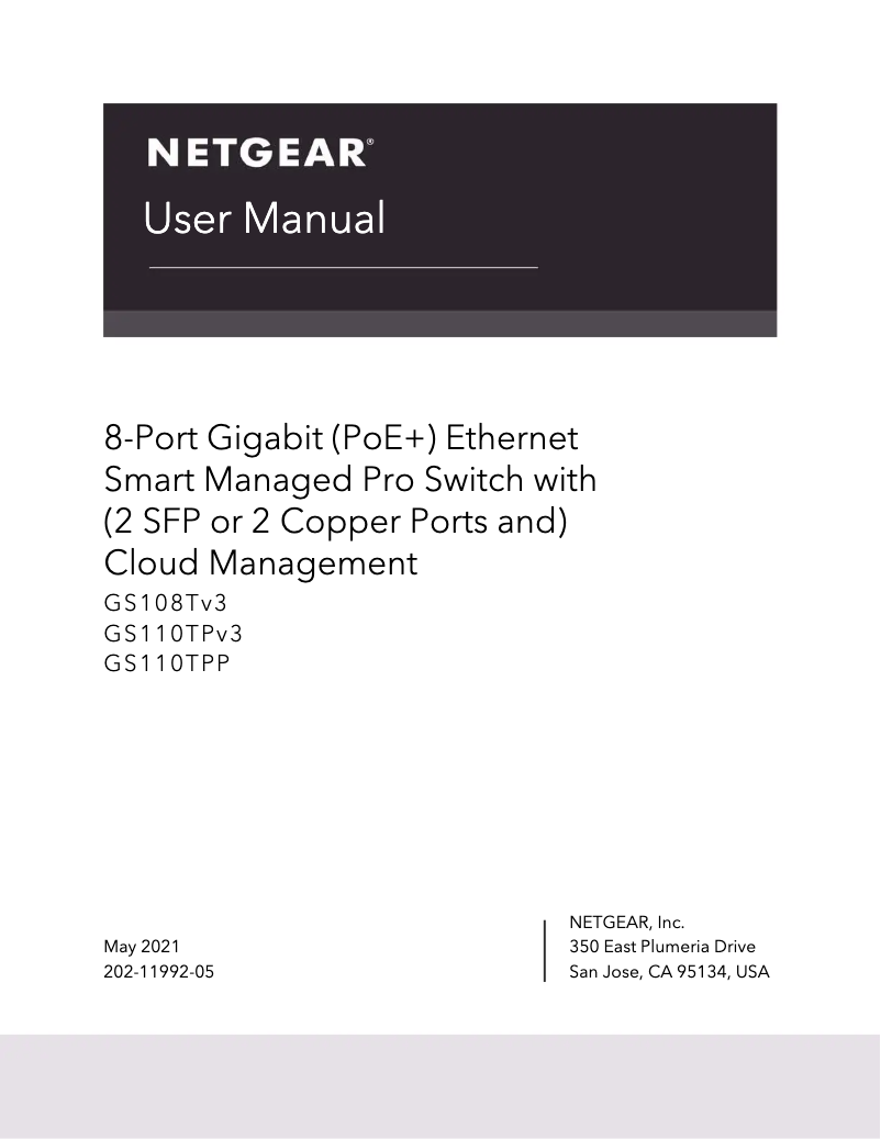 Page n°1 - Manuel utilisateur Netgear GS110TP