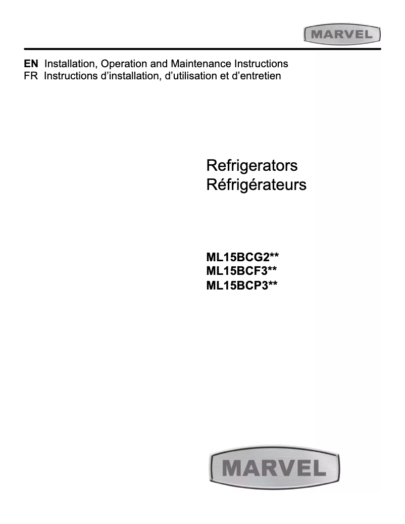 Image de la première page du manuel de l'appareil ML15BCF3LP