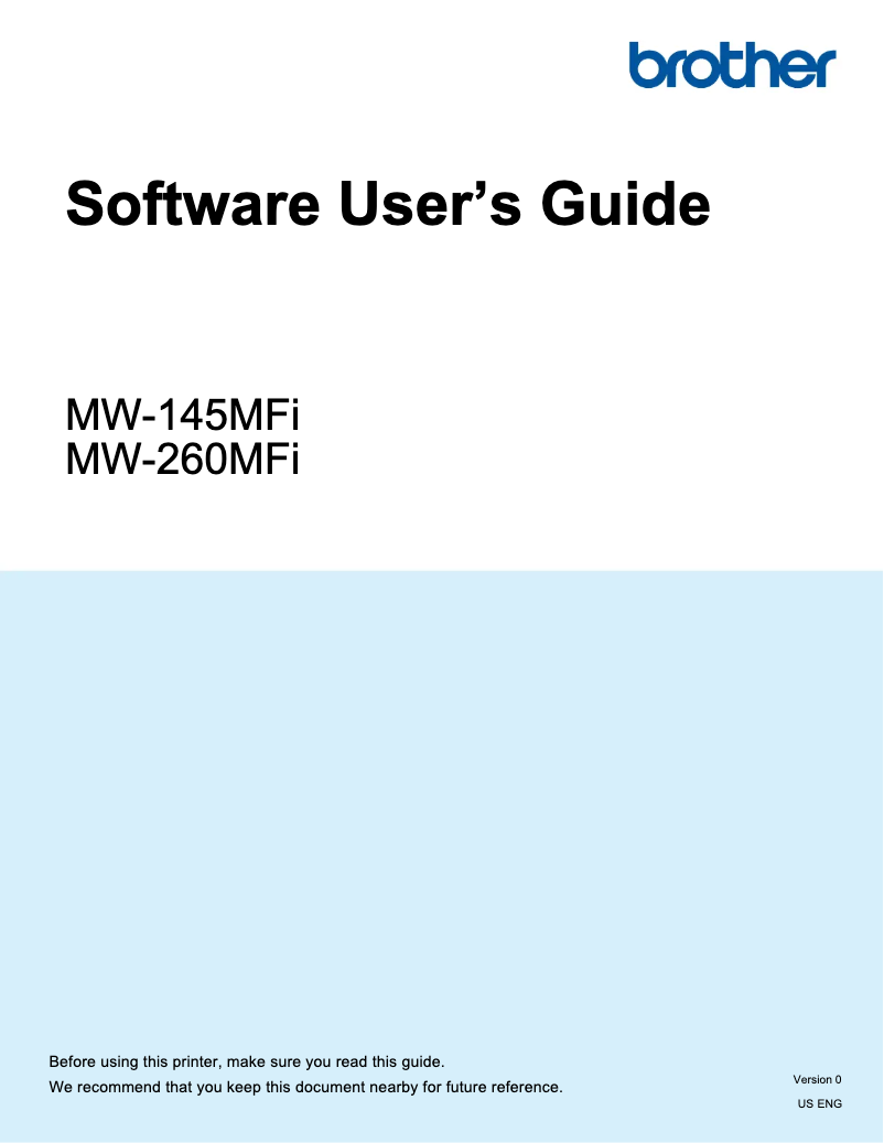 Image de la première page du manuel de l'appareil MW-260MFI