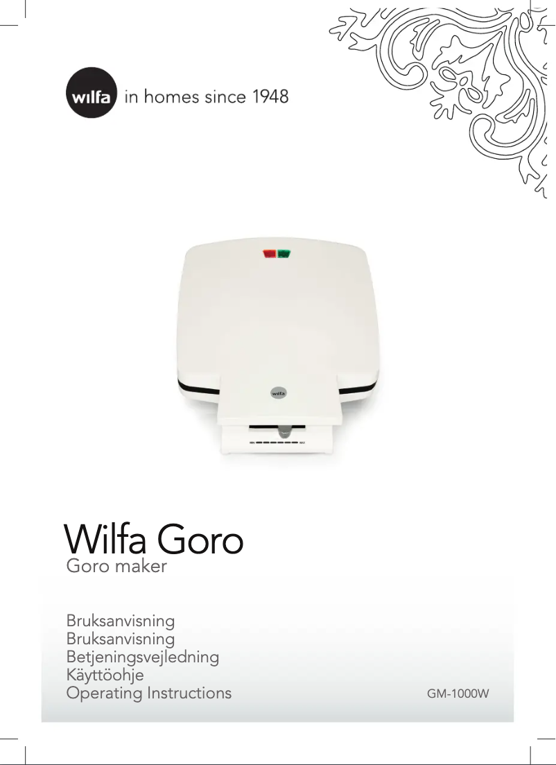 Page 1 de la notice Manuel utilisateur Wilfa Goro GM-1000W