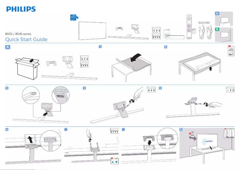 Page 1 de la notice Guide de démarrage rapide Philips 50PUS8505