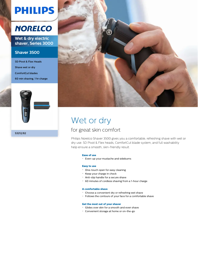 Image de la première page du manuel de l'appareil Norelco Series 3500 S3212