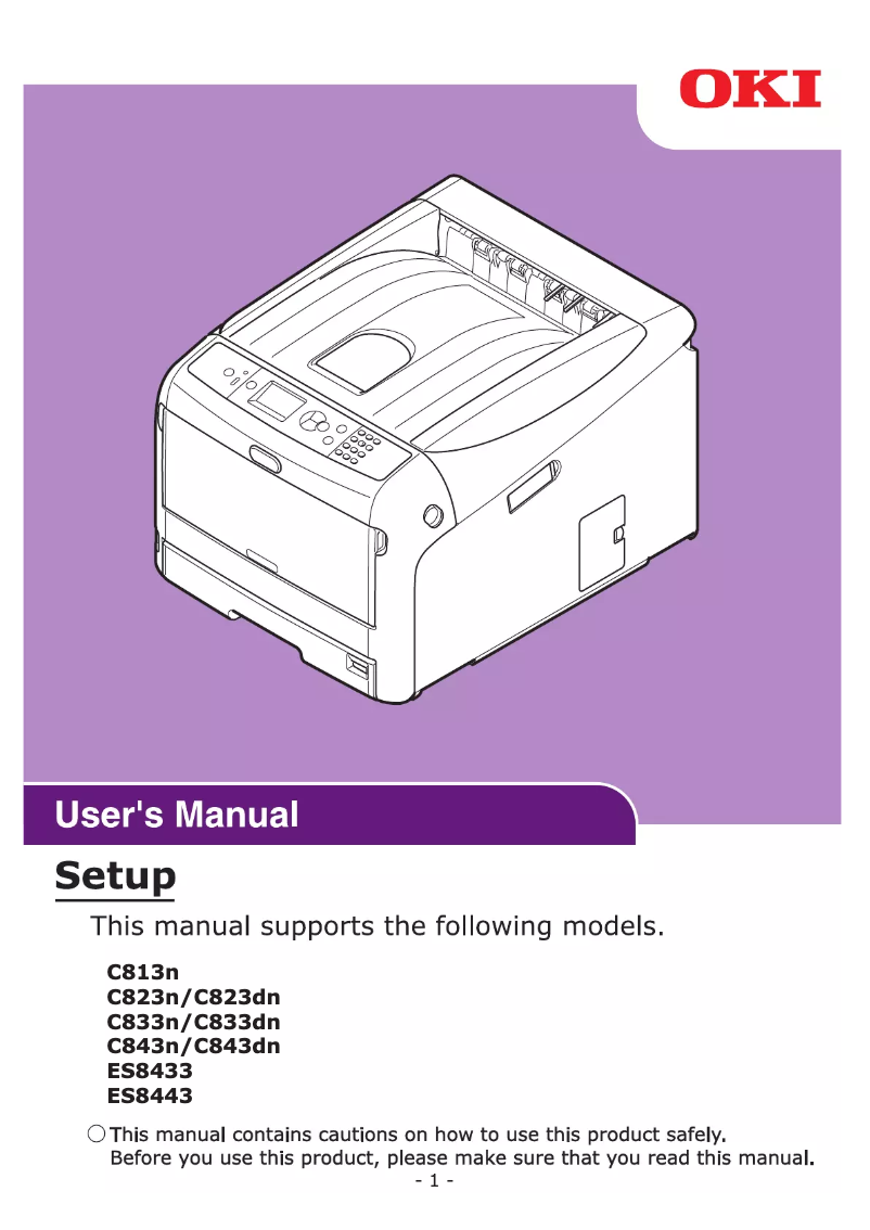 Image de la première page du manuel de l'appareil C833dn