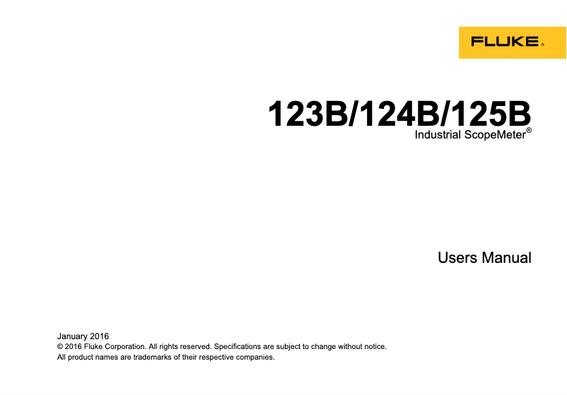 Page 1 de la notice Manuel utilisateur Fluke 123B