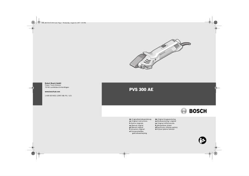 Page n°1 - Manuel utilisateur Bosch PVS 300 AE