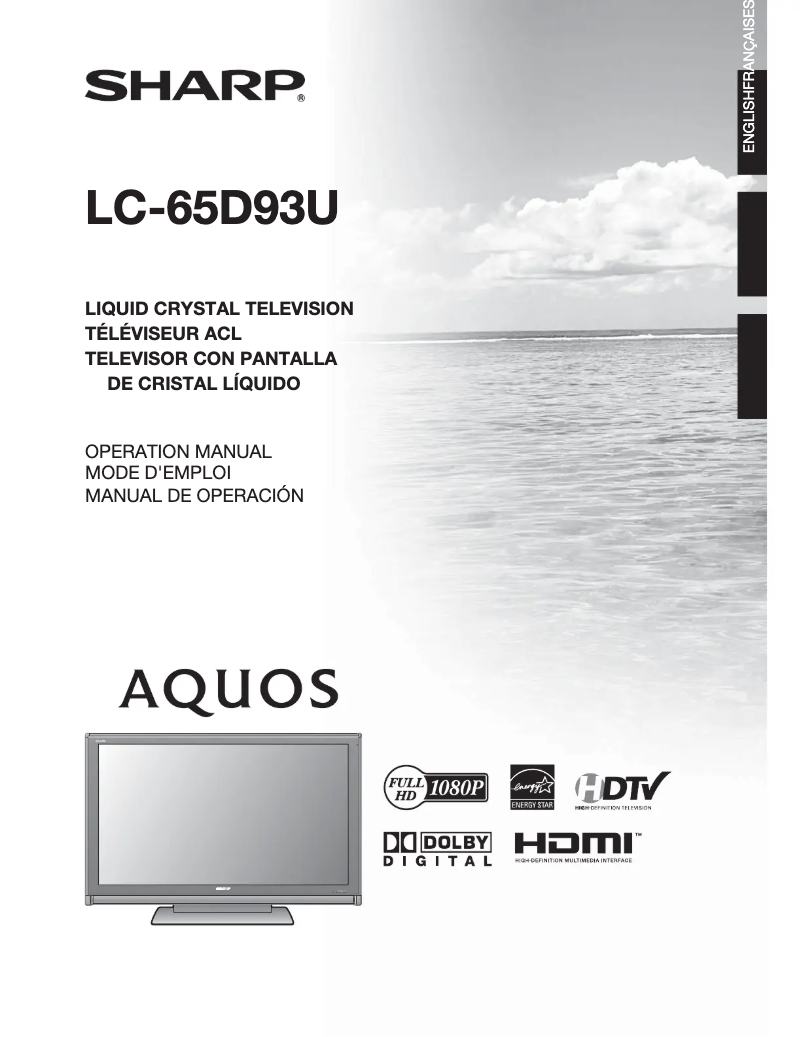 Page n°1 - Manuel utilisateur Sharp Aquos LC-65D93U