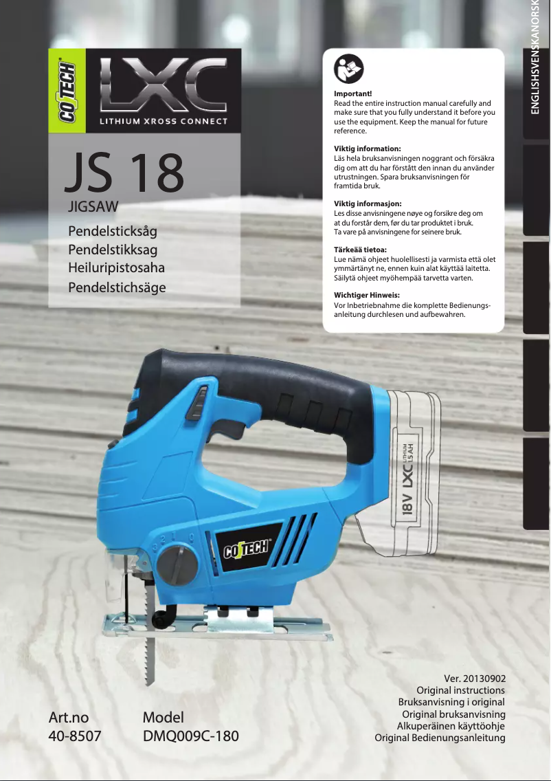 Image de la première page du manuel de l'appareil JS 18