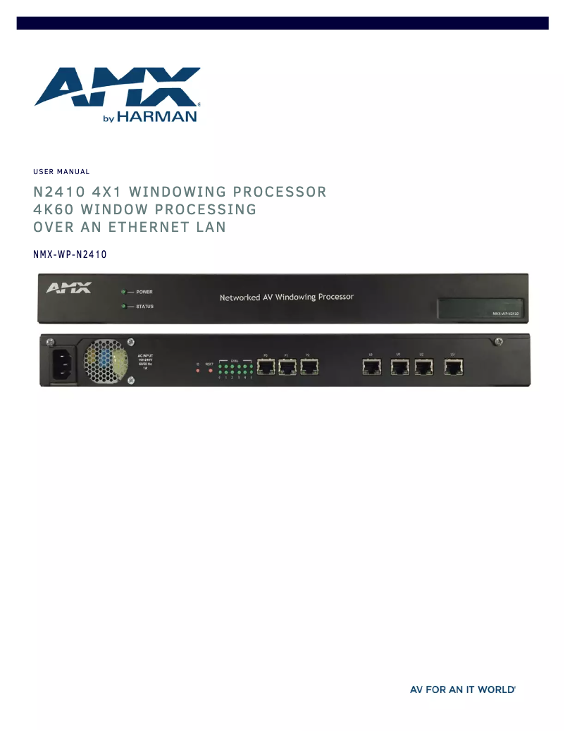 Page n°1 - Manuel utilisateur AMX NMX-WP-N2410