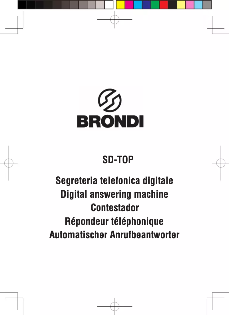 Image de la première page du manuel de l'appareil SD-TOP