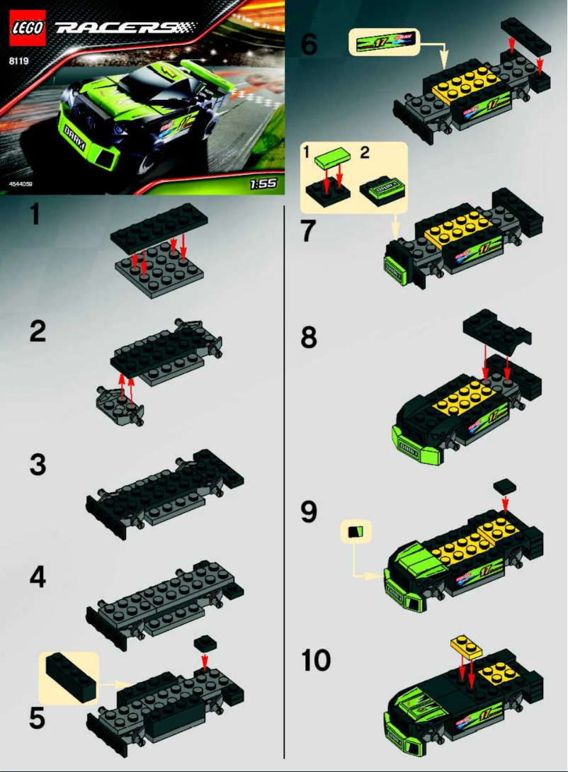 Page 1 de la notice Manuel utilisateur Lego Thunder Racer