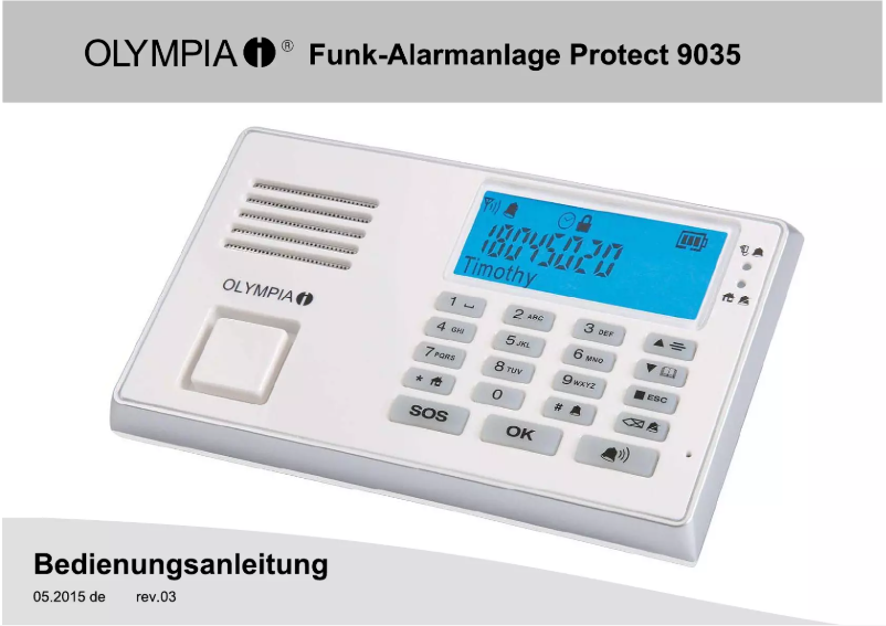 Page 1 de la notice Manuel utilisateur Olympia Protect 9045