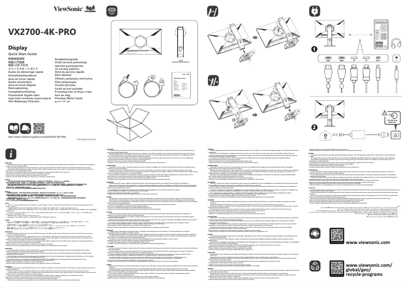 Page 1 de la notice Manuel utilisateur Viewsonic VX2700-4K-PRO