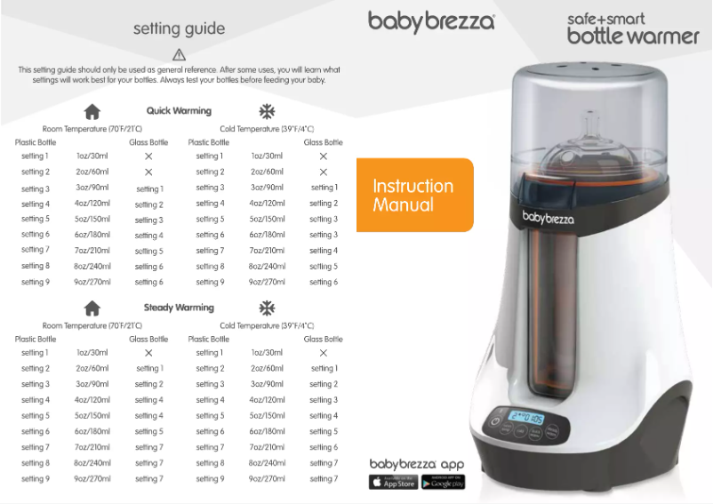 Page 1 de la notice Manuel utilisateur Baby Brezza Safe+Smart BRZ00139