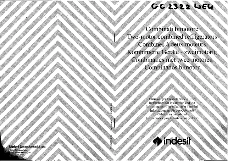 Page n°1 - Manuel utilisateur Indesit GC 2322 WEU