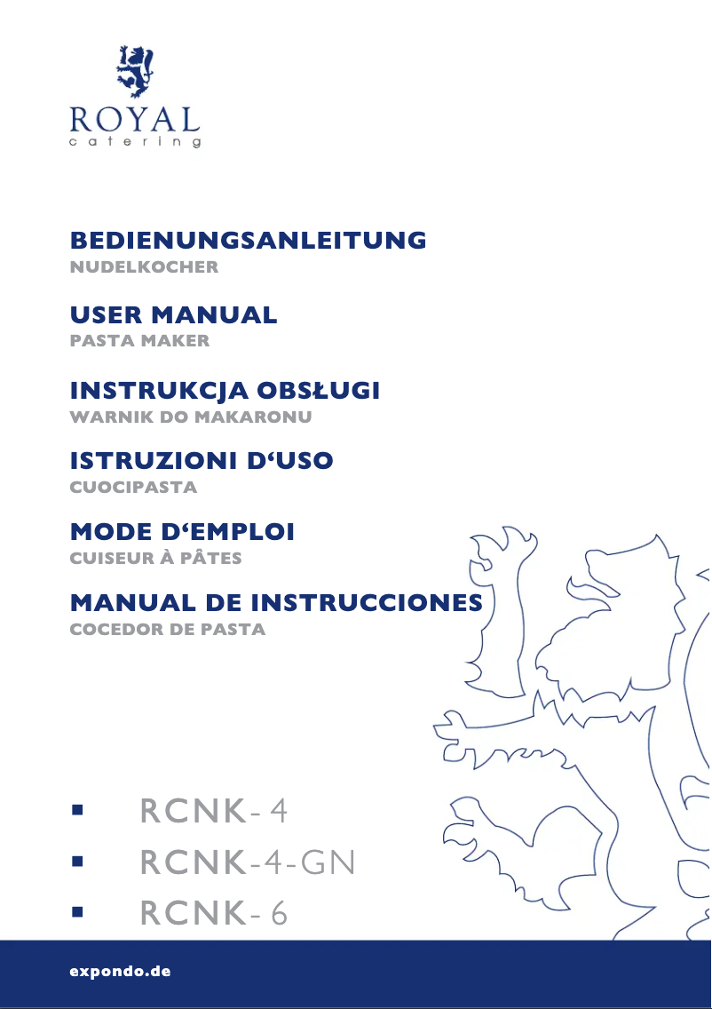 Page n°1 - Manuel utilisateur Royal Catering RCNK-4