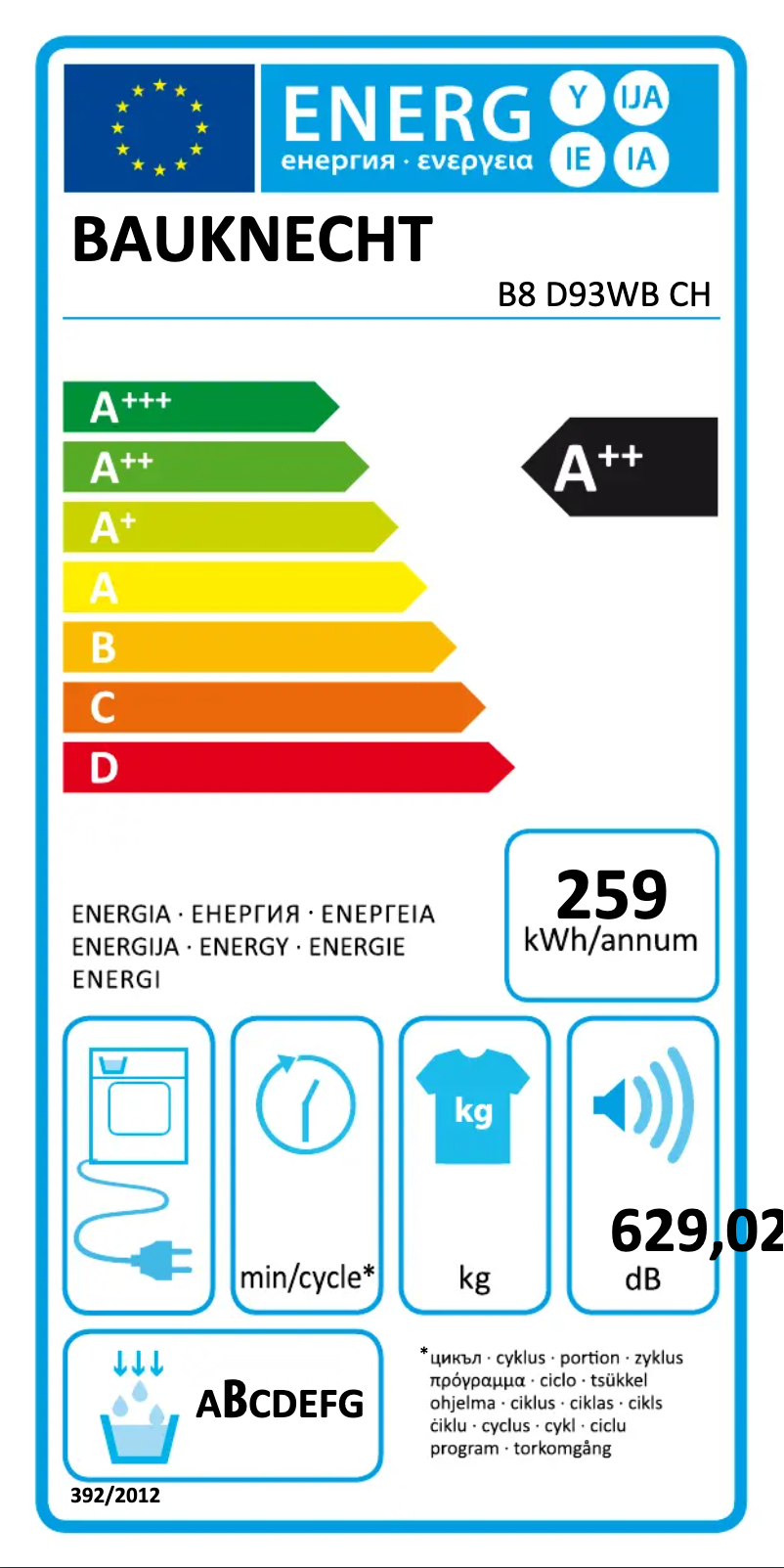 Image de la première page du manuel de l'appareil B8 D93WB CH