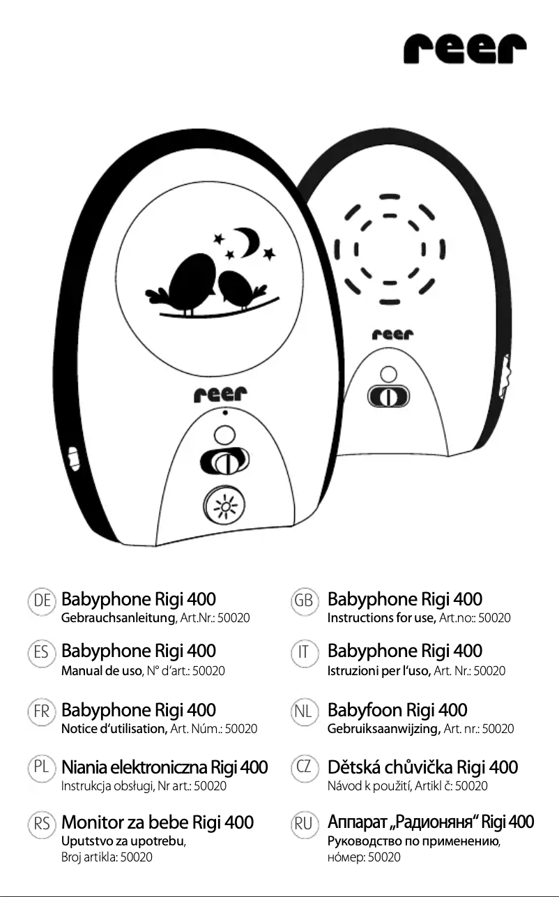 Page 1 de la notice Manuel utilisateur Reer Rigi 400