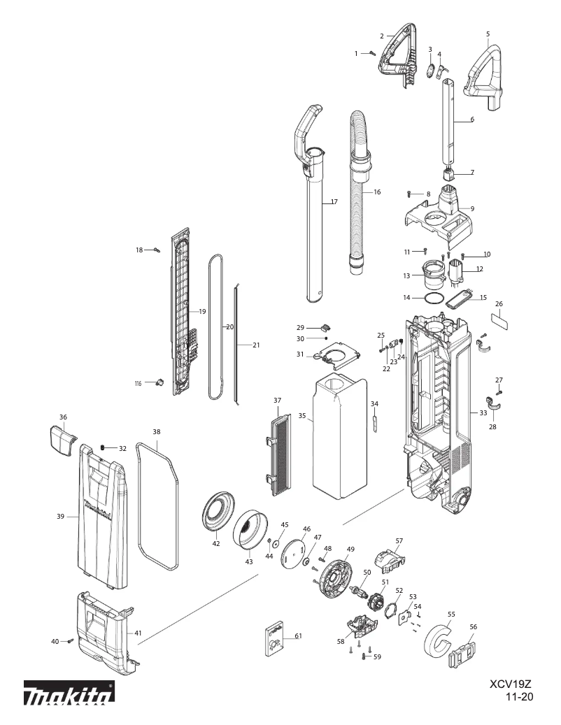 Page 1 de la notice Manuel utilisateur Makita XCV19PG