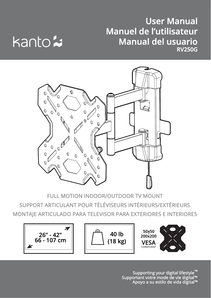 Page 1 de la notice Manuel utilisateur Kanto RV250G