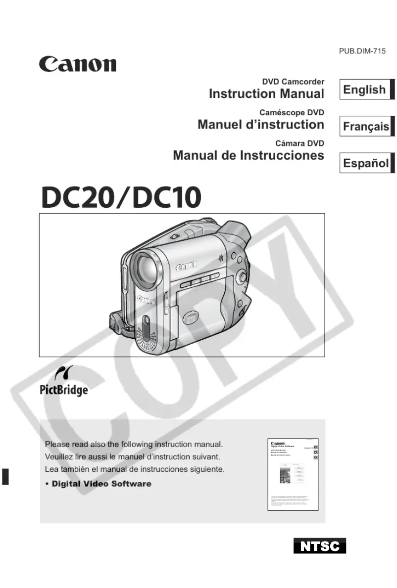 Page 1 de la notice Manuel utilisateur Canon DC210