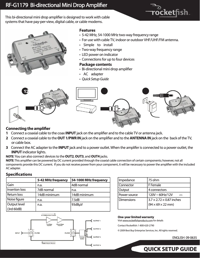 Page n°1 - Manuel utilisateur Rocketfish RF-G1179