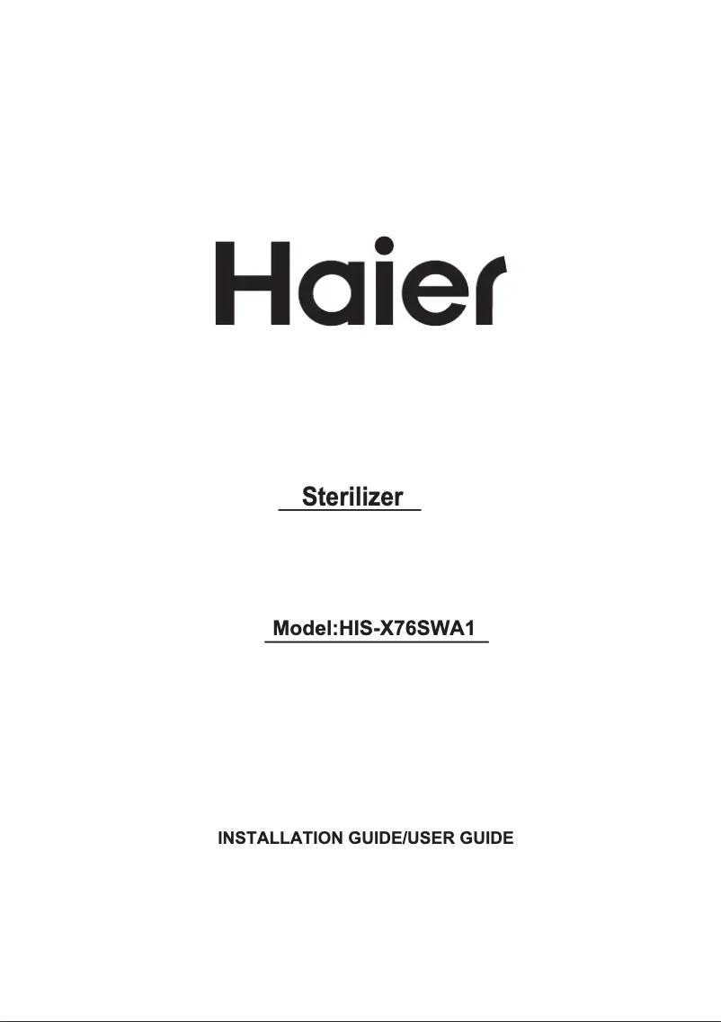 Page n°1 - Manuel utilisateur Haier HIS-X76SWA1